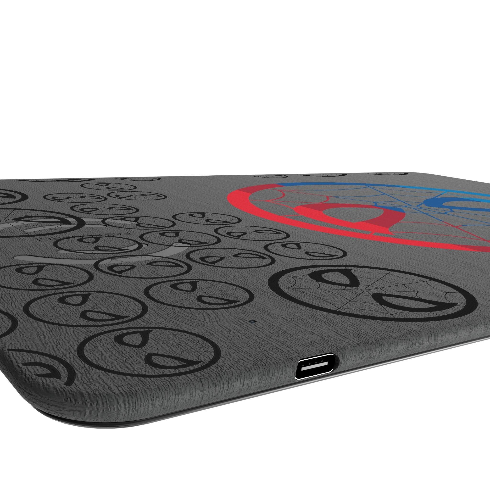 Left. Keyscaper - Marvel Sigil 15-Watt Wireless Charger and Mouse Pad - Spider-Man.