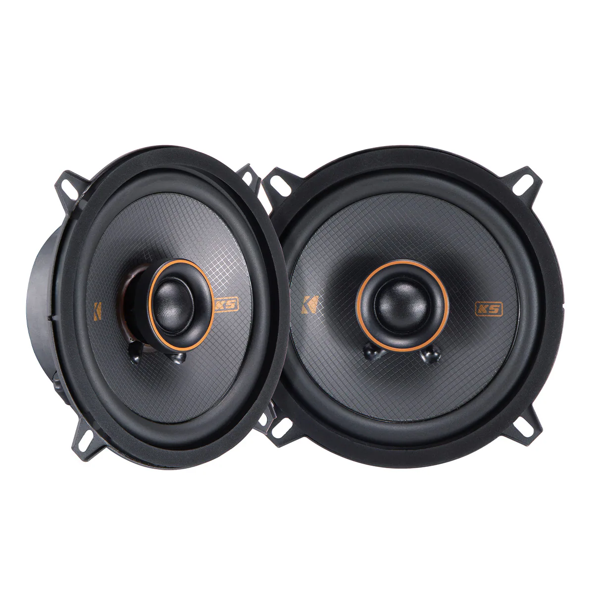 Front. KICKER - Kicker 51KSC504 5.25" KS Series Coaxial Speakers - Pair - Black.
