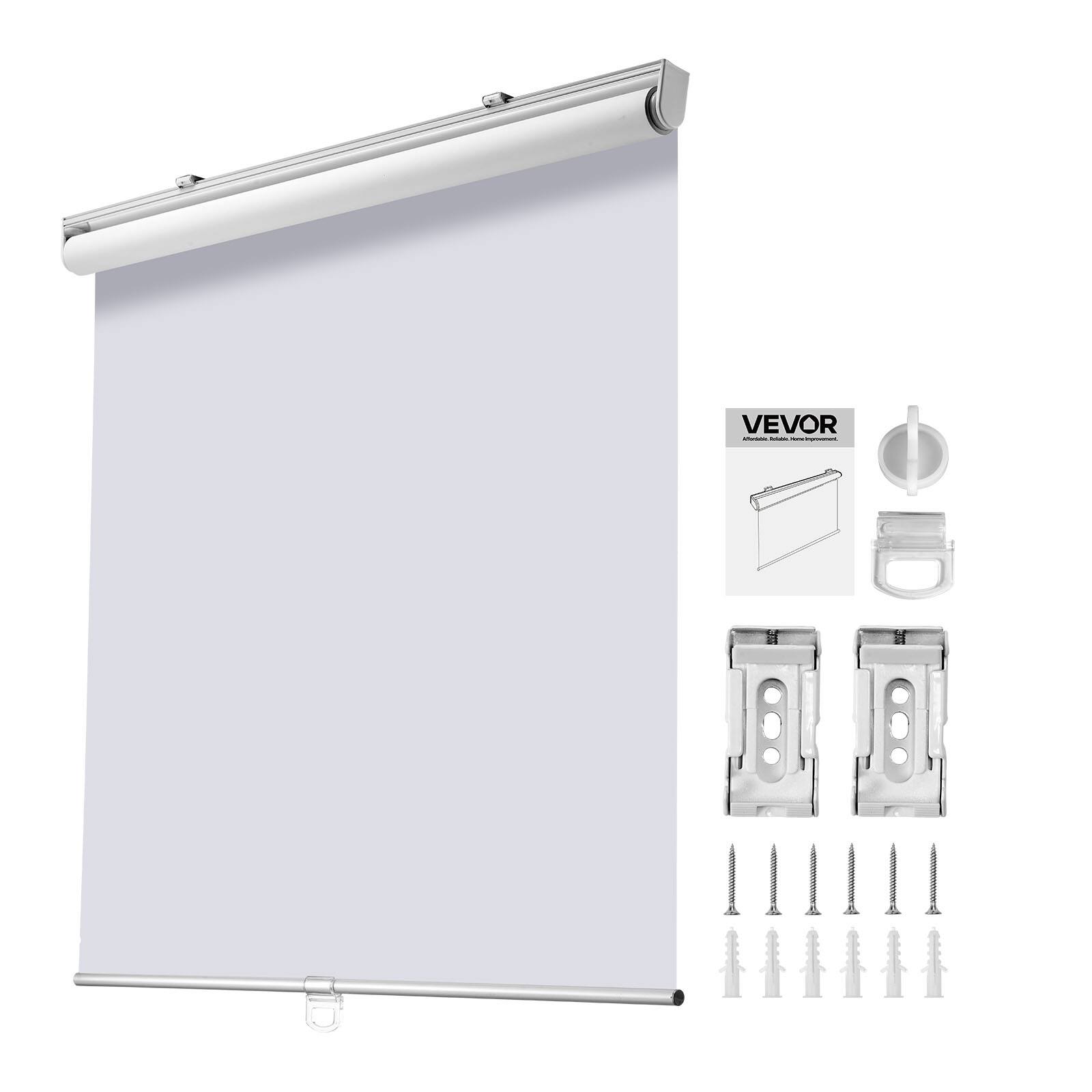 Front. VEVOR - Cordless Roller Shades, 34 x 72 in, Pull Down Blackout Blinds for Windows Room Darkening, Thermal Insulated - White.