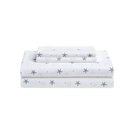 SlickBlue - Cotton Bed Sheet Set with Breathable Fabric for All Seasons - White, Navy