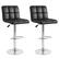 Front. Costway - Modern Swivel Bar Stools Set of 2 with Heavy-duty Metal Base & Footrest Back - Black.