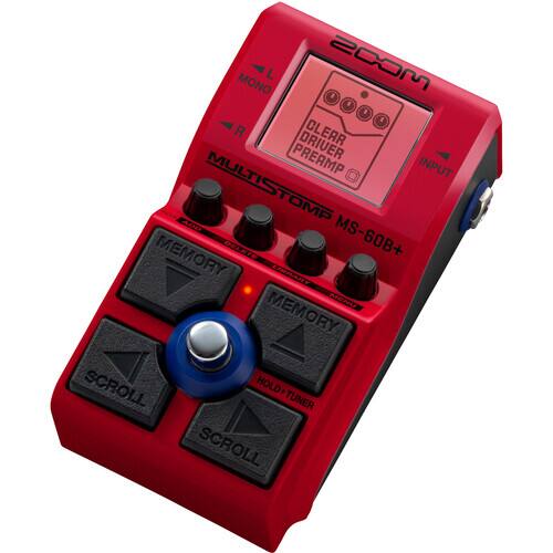 MONO L 20OM a 1 I R CLEAR MULTI PREAMP INPUT ADO MULTISTOMP STOMP MEMORY DELETE MS-60B+ LIBRARY MENU MEMORY SCROLL HOLD+TUNER HOLD TUNER SCROLL