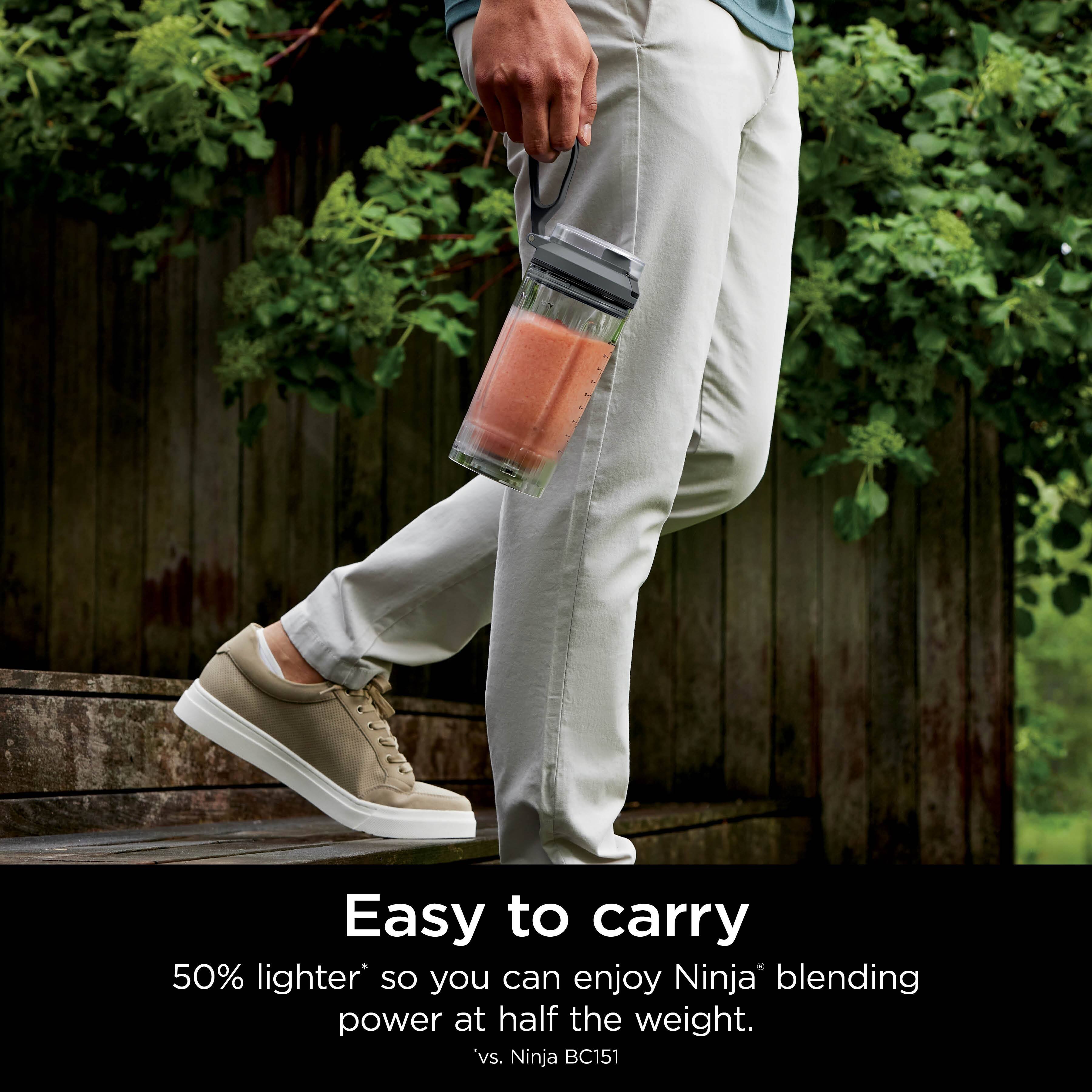 Easy to carry 50% lighter so you can enjoy Ninja blending power at half the weight.