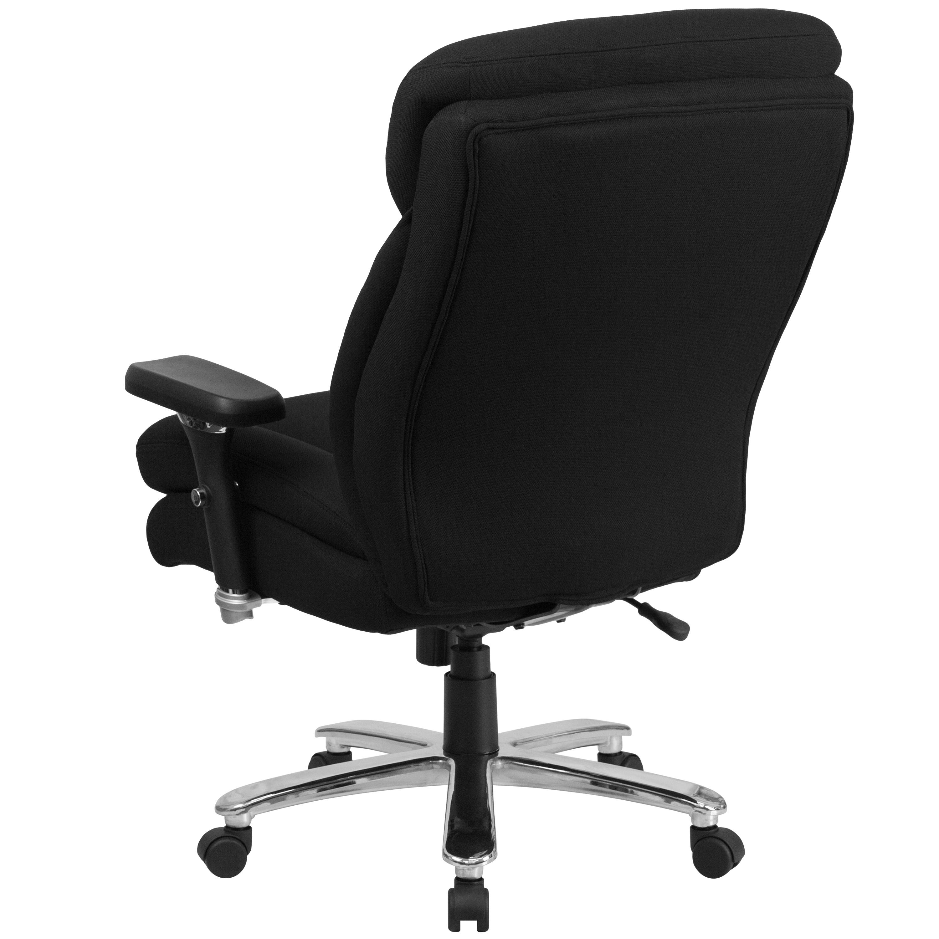 Alt View 5. Emma + Oliver - 24/7 400 lb. Big & Tall High Back Swivel Ergonomic Office Chair with Lumbar Knob - Black Fabric.