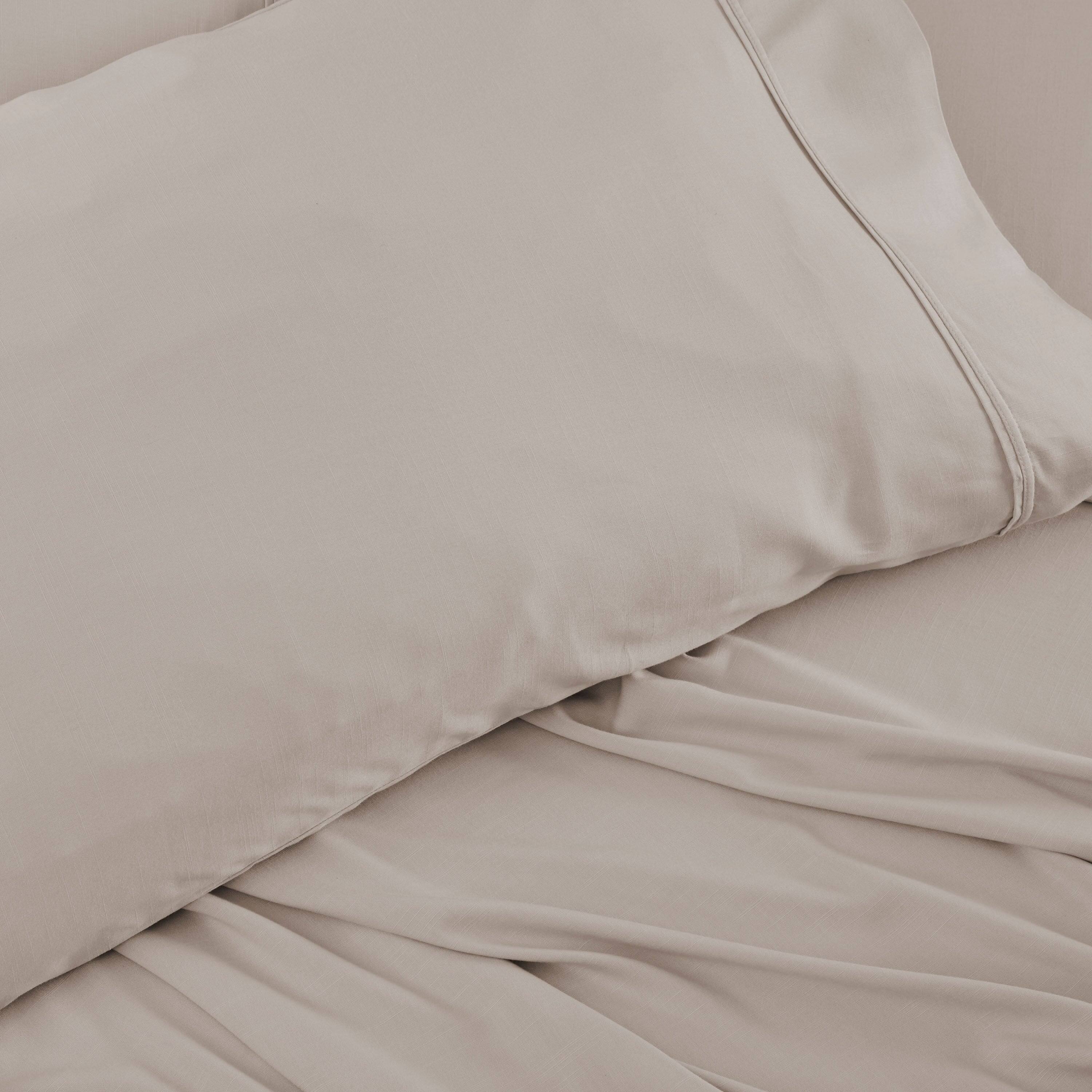 Left. Bedgear - Hyper-Linen Pillowcase Set - Yellow, King - yellow.
