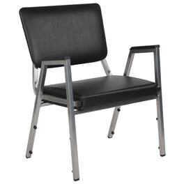 Emma + Oliver - 1000 lb. Antimicrobial Bariatric Open Back medical Guest Arm Chair - Black Vinyl