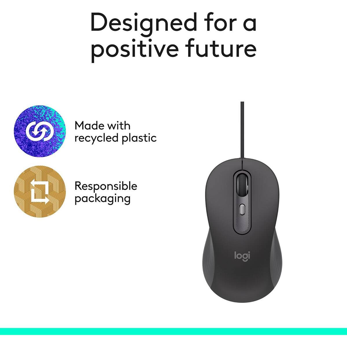 Designed for a positive future  
Made with recycled plastic  
17 Responsible packaging logi