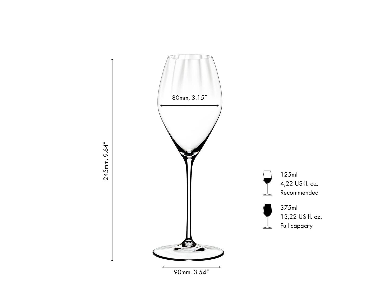 80mm, 3.15"  
9.64" 245mm,  
125ml 4.22 US fl. oz. Recommended  
375ml 13.22 US fl. oz. Full capacity  
90mm, 3.54"