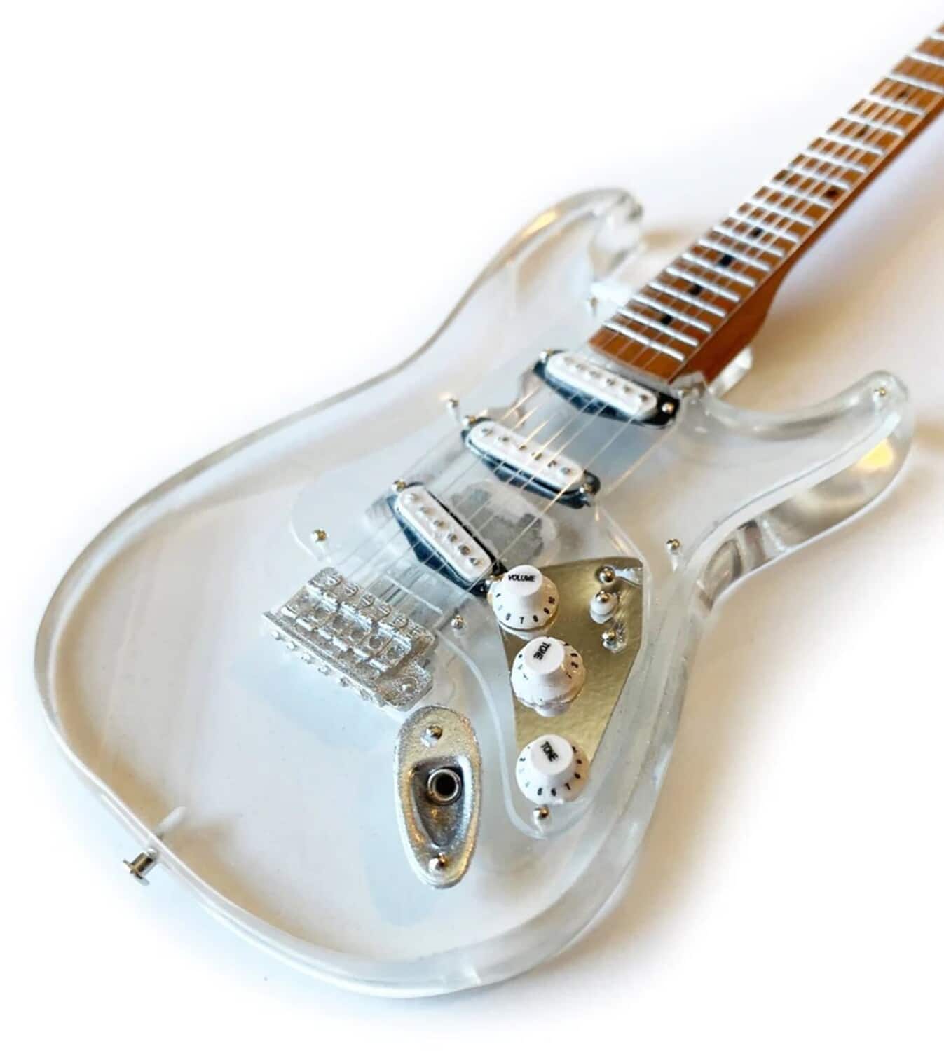 Axe Heaven - Fender Stratocaster Signature Clear Acrylic Mini Guitar Replica Collectible FS-035 - COLLECTABLES - Multicolor