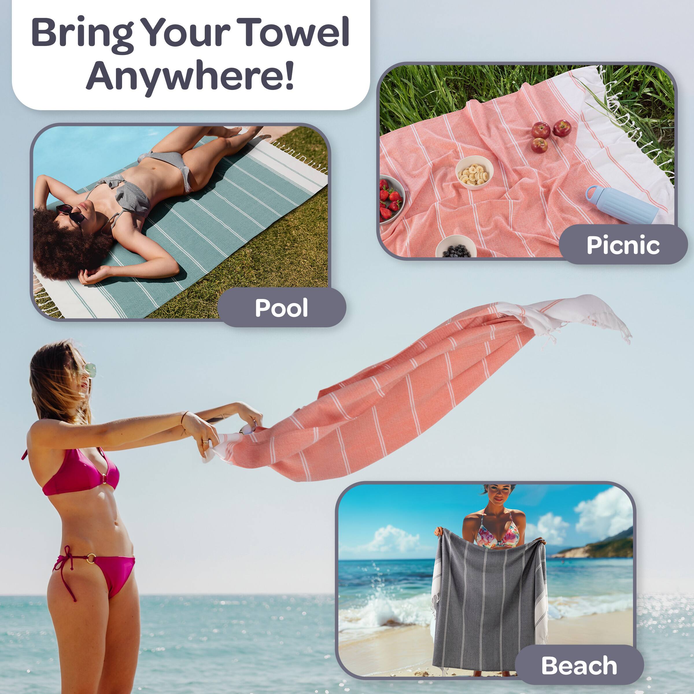 Bring Your Towel Anywhere!

- Pool
- Picnic
- Beach