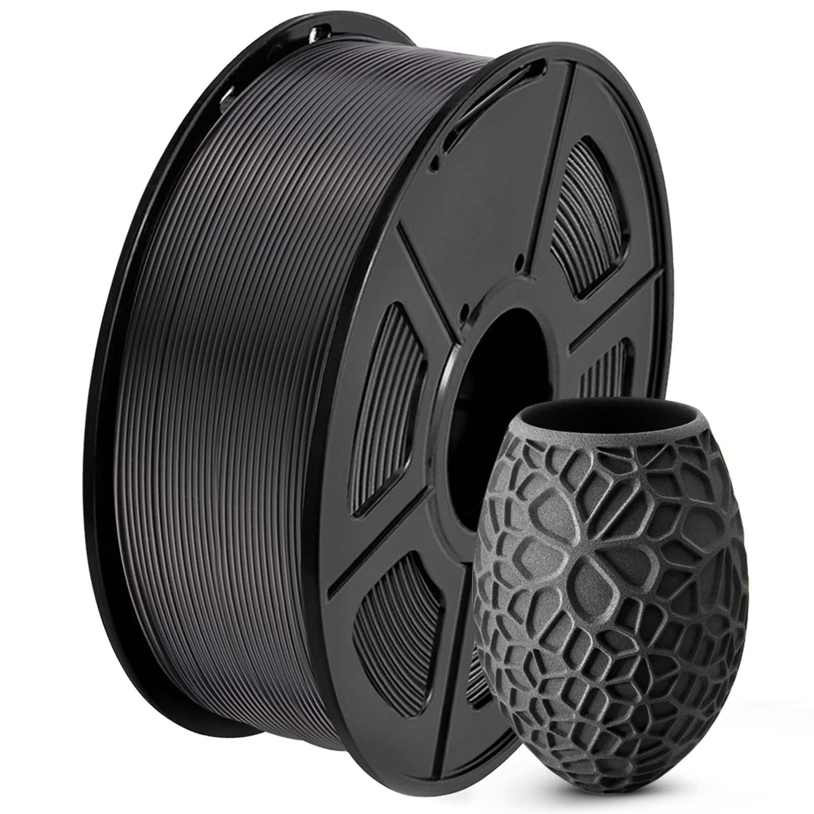 GlowWise - PLA Filament 1.75mm - +/- 0.02mm Accuracy, Neatly Wound 1kg Spool (2.2lbs), Black, Fits Most FDM 3D Printers - Blank
