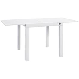 Outsunny - Patio Table, Outdoor Dining Table for 4-6 with Aluminum Frame for Garden, Lawn - White