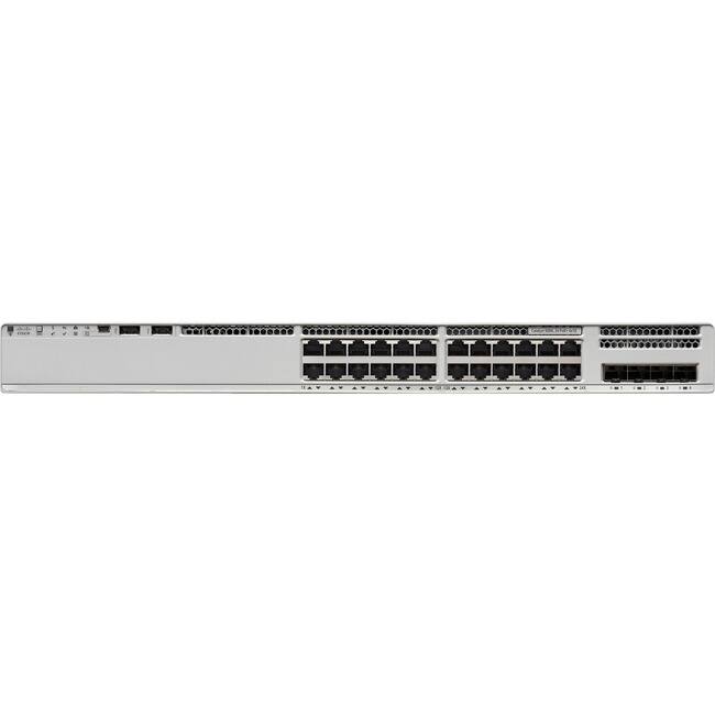 Front. Cisco Consumer Products - Cisco Catalyst C9200L-24P-4G Ethernet Switch - 24 Ports - Manageable - Gigabit Ethernet - 10/100/1000Base-T, 1000Base-X - Black.