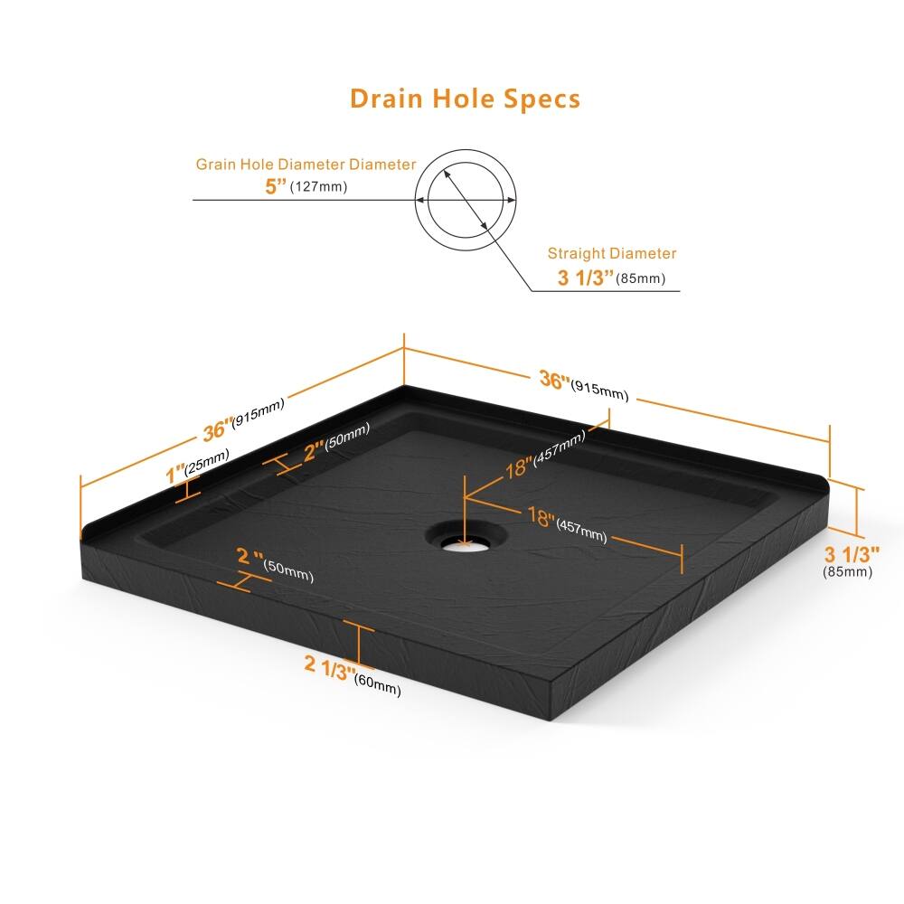 Drain Hole Specs

Grain Hole Diameter  
5" (127mm)

Straight Diameter  
3 1/3" (85mm)

- 36" (915mm)
- 18" (457mm)
- 2" (50mm)
- 1 1/2" (38mm)
- 2 1/3" (60mm)