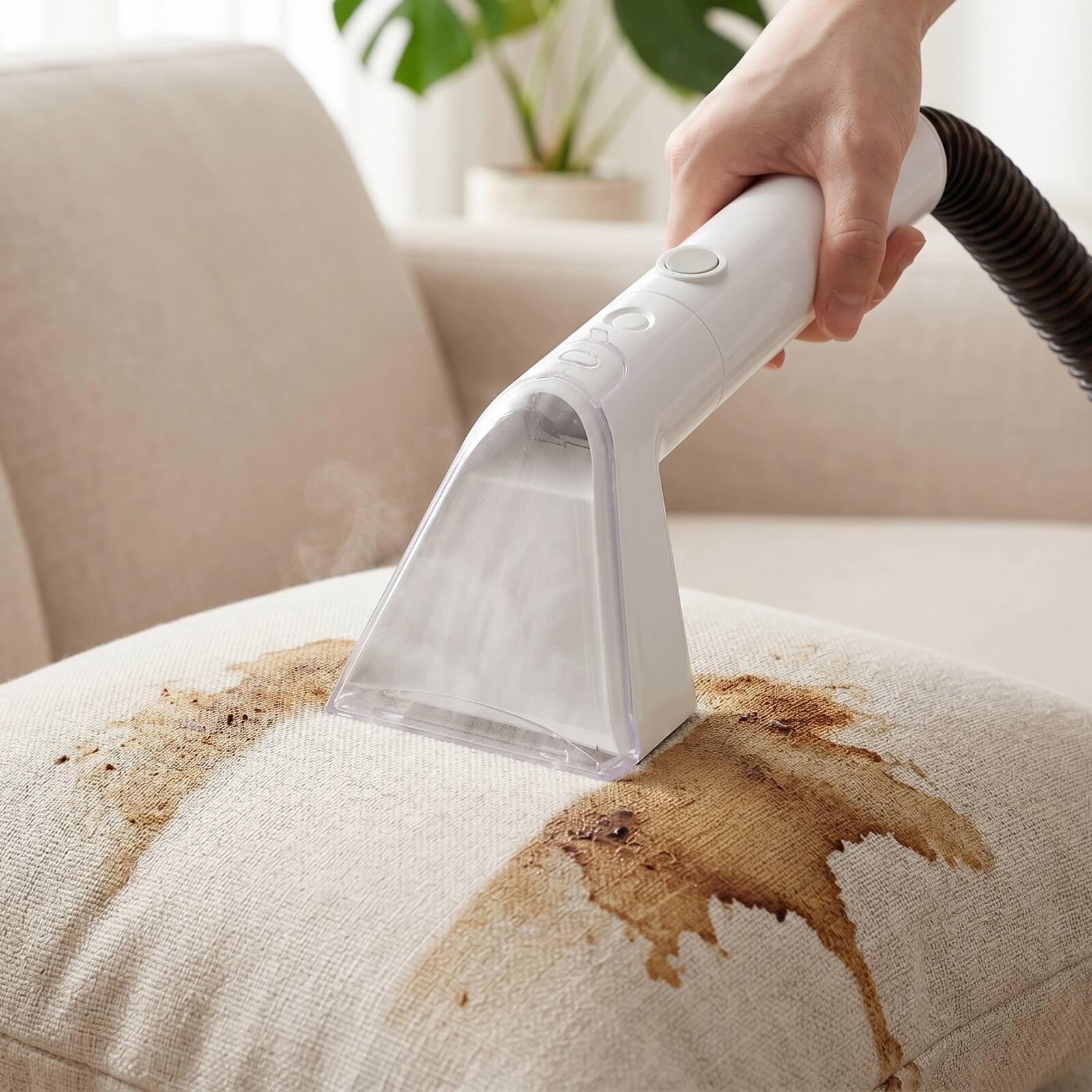Alt View 8. Topteng - 1700W Portable Carpet Cleaner - 16KPa Suction, Dual Tank, 30s Heat Up for Upholstery & Home Deep Cleaning - White.