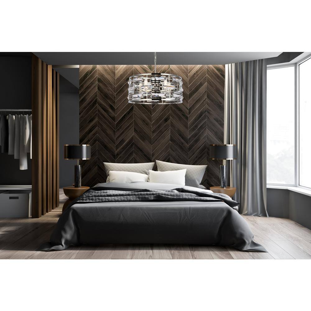 Alt View 2. Elegant Lighting - Kennedy 18.5 inch pendant in chrome - Chrome.