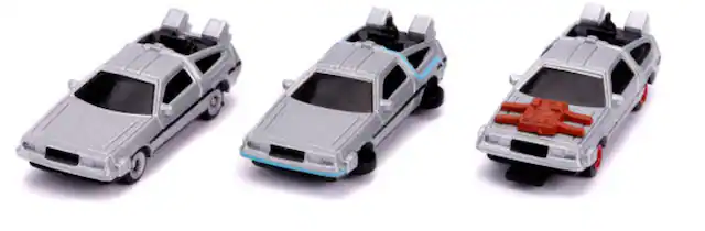Front. Jada Toys - Back to the Future - Nano Hollywood Rides - Die-Cast Time Machine 3-Pack - COLLECTIBLES - Multicolor.