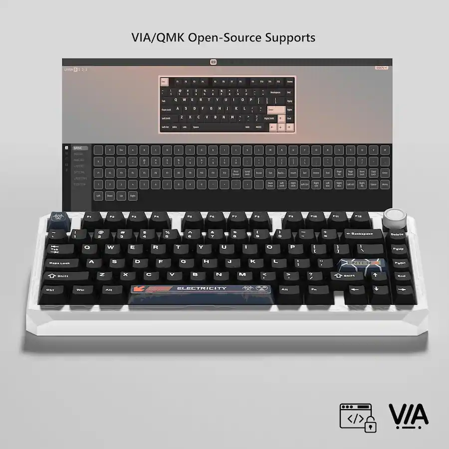 Womier ERA75 75% Wireless Mechanical Keyboard with VIA/QMK, Knob Full ...