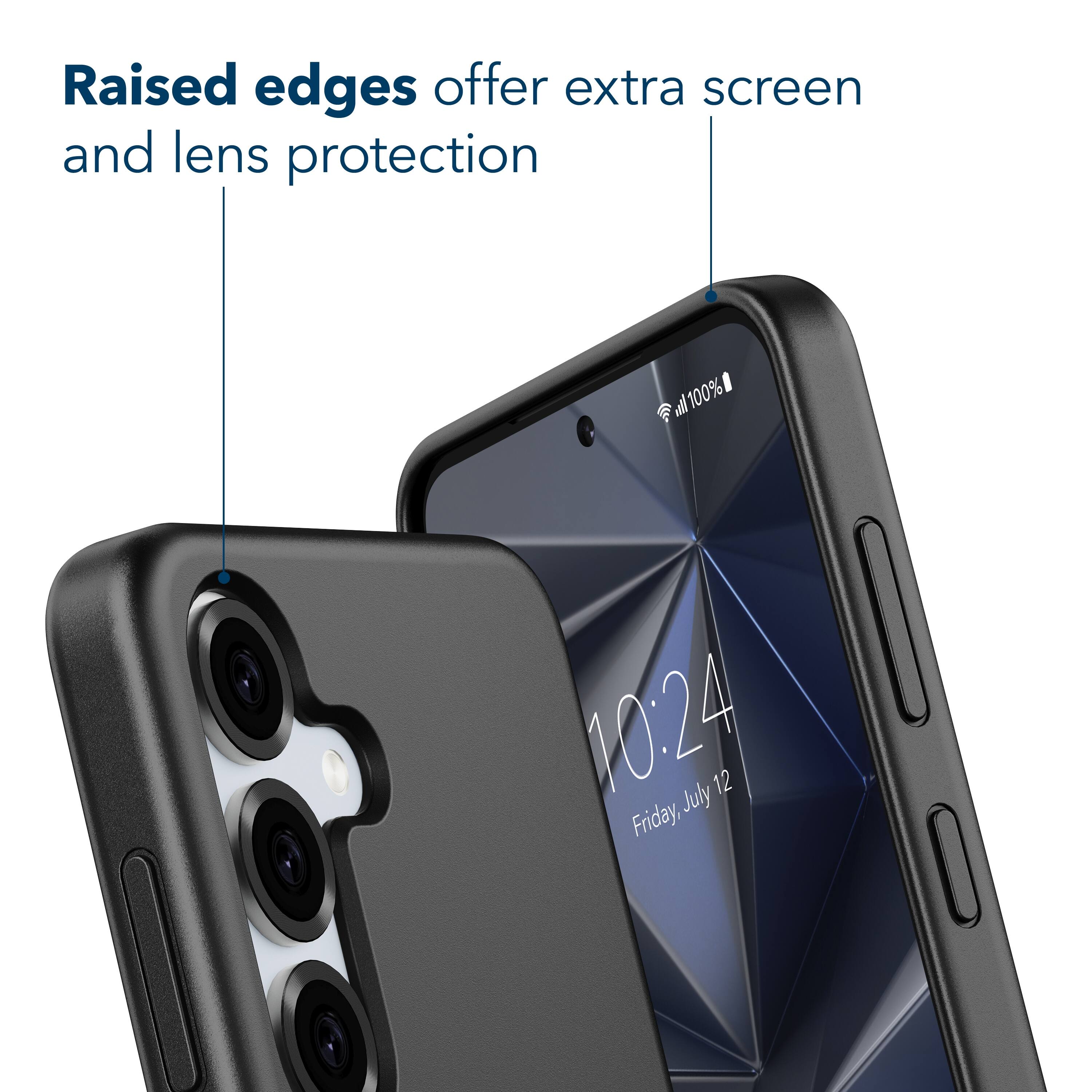 Raised edges offer extra screen and lens protection. 100% F 10:24 July 12 Friday.