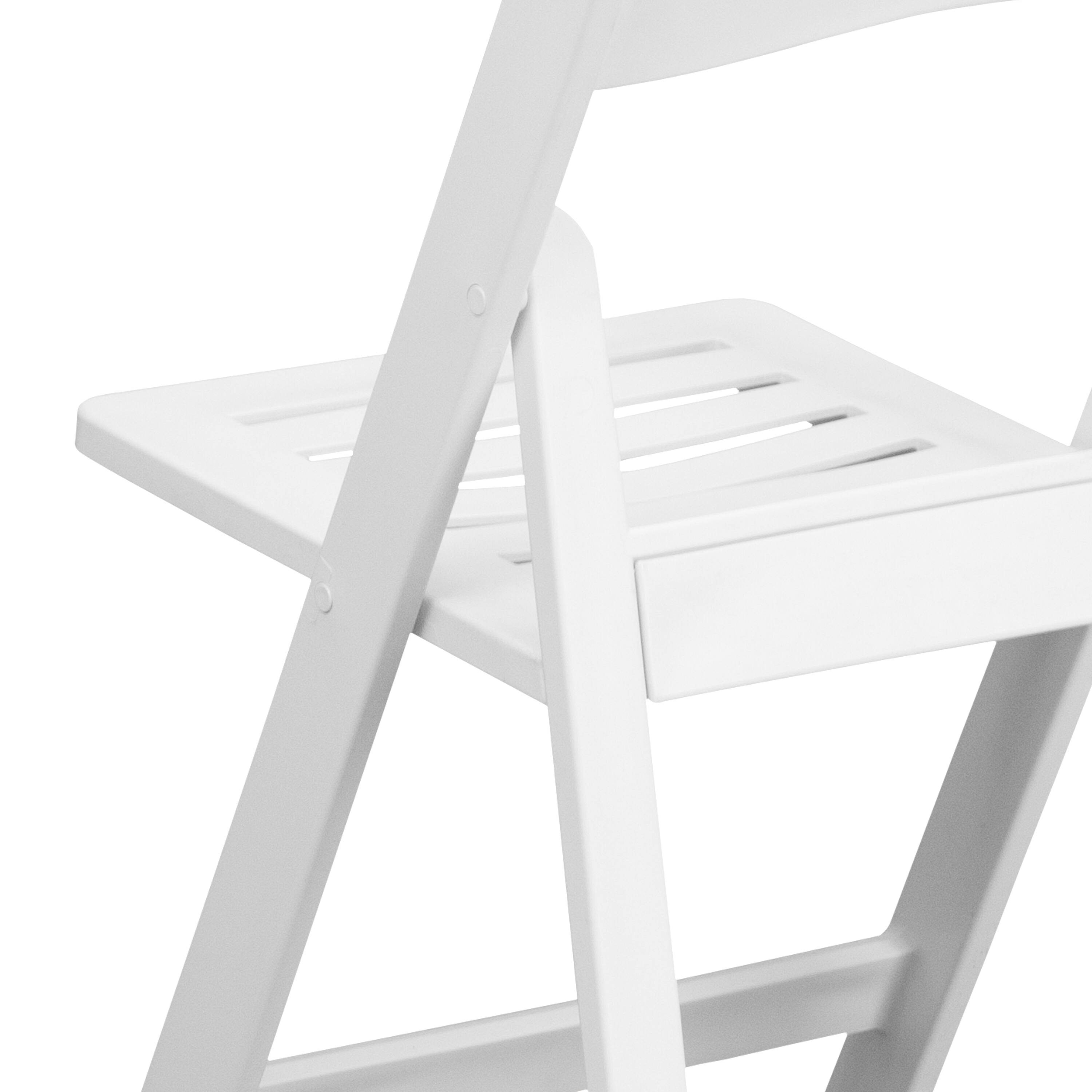 Alt View 9. Emma + Oliver - 2 Pack 800 lb. Capacity Resin Folding Chair with Slatted Seat - White.