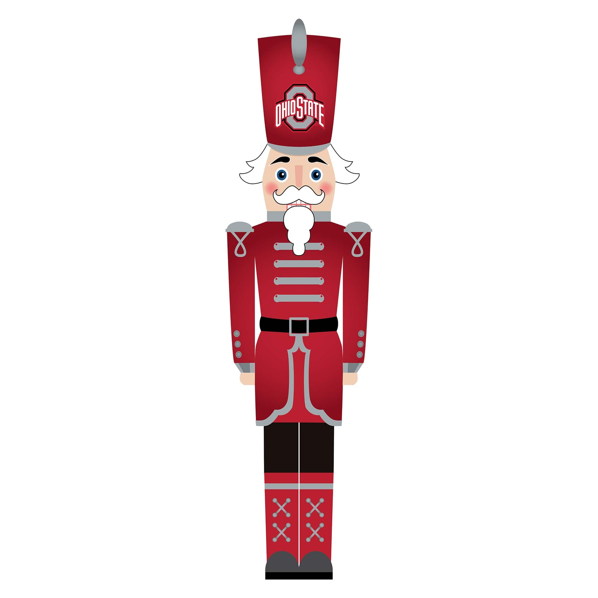 14" Free Standing Wooden Nutcracker With Ohio State Design
