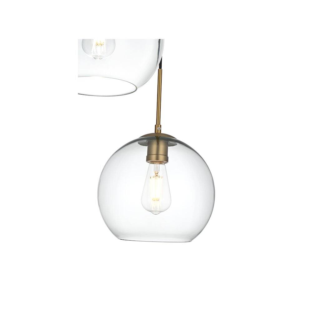 Alt View 4. Living District - Baxter 20 Inch Pendant Clear Shade in Satin Gold - Satin Gold And Clear.