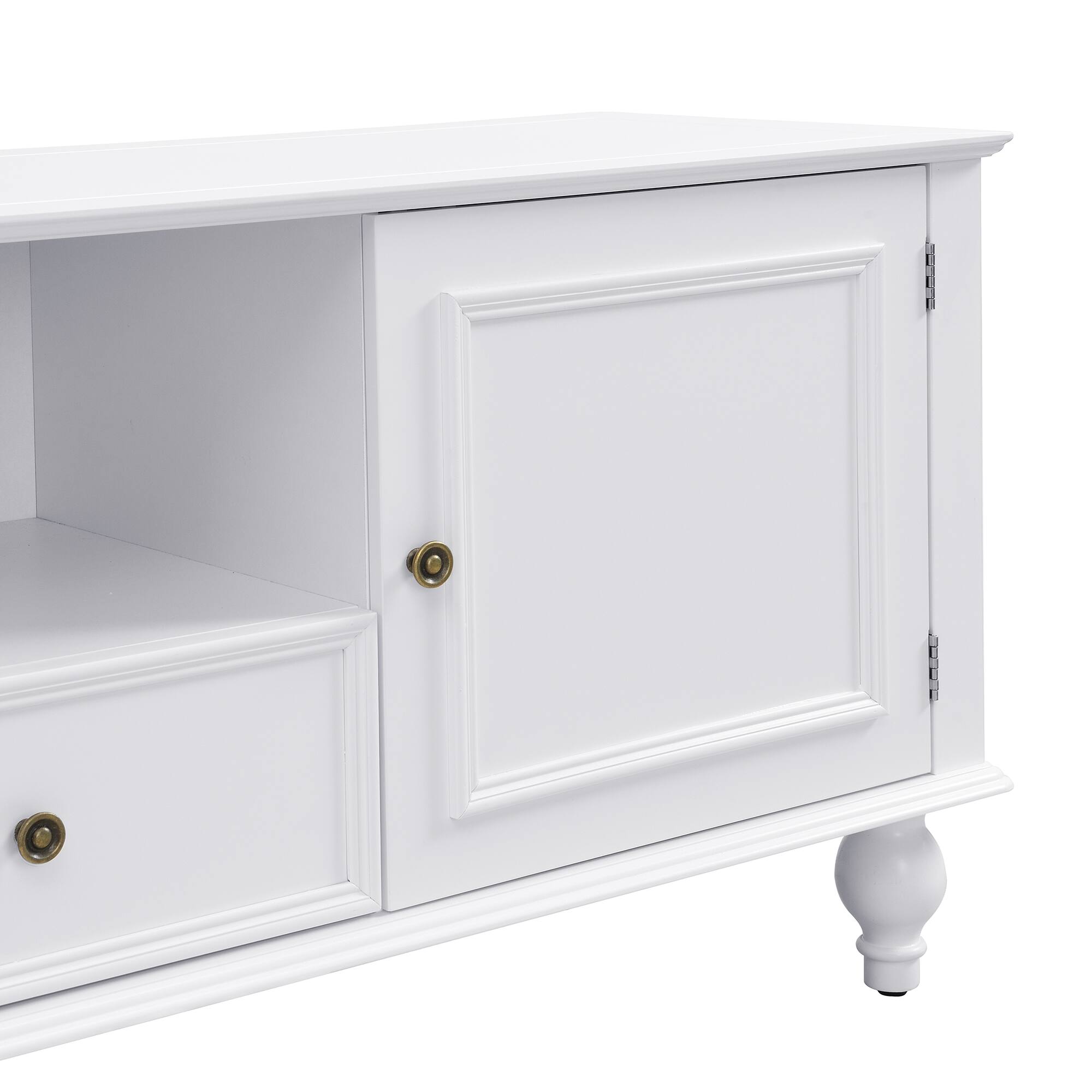 Alt View 4. Bestier - 70.9'' Modern TV Stand for TVs up to 80 Inches, Entertainment Center with 2 Drawers and 2 Cabinets for Living room - White.