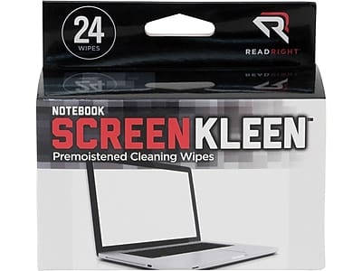 24 WIPES  
READRIGHT  
NOTEBOOK SCREEN KLEEN  
Premoistened Cleaning Wipes