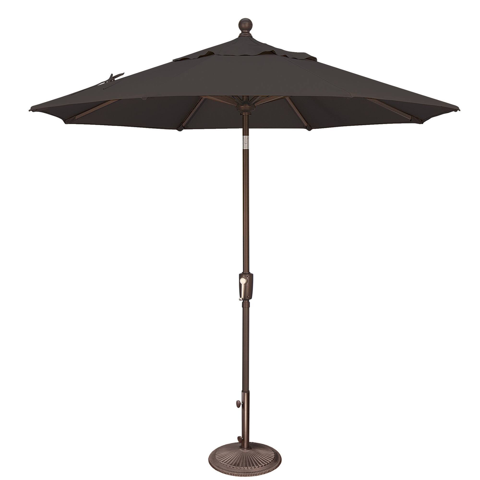 Front. Mondawe - 7.5' Octagon Patio Umbrella Push Button Tilt Bronze Frame - Black.