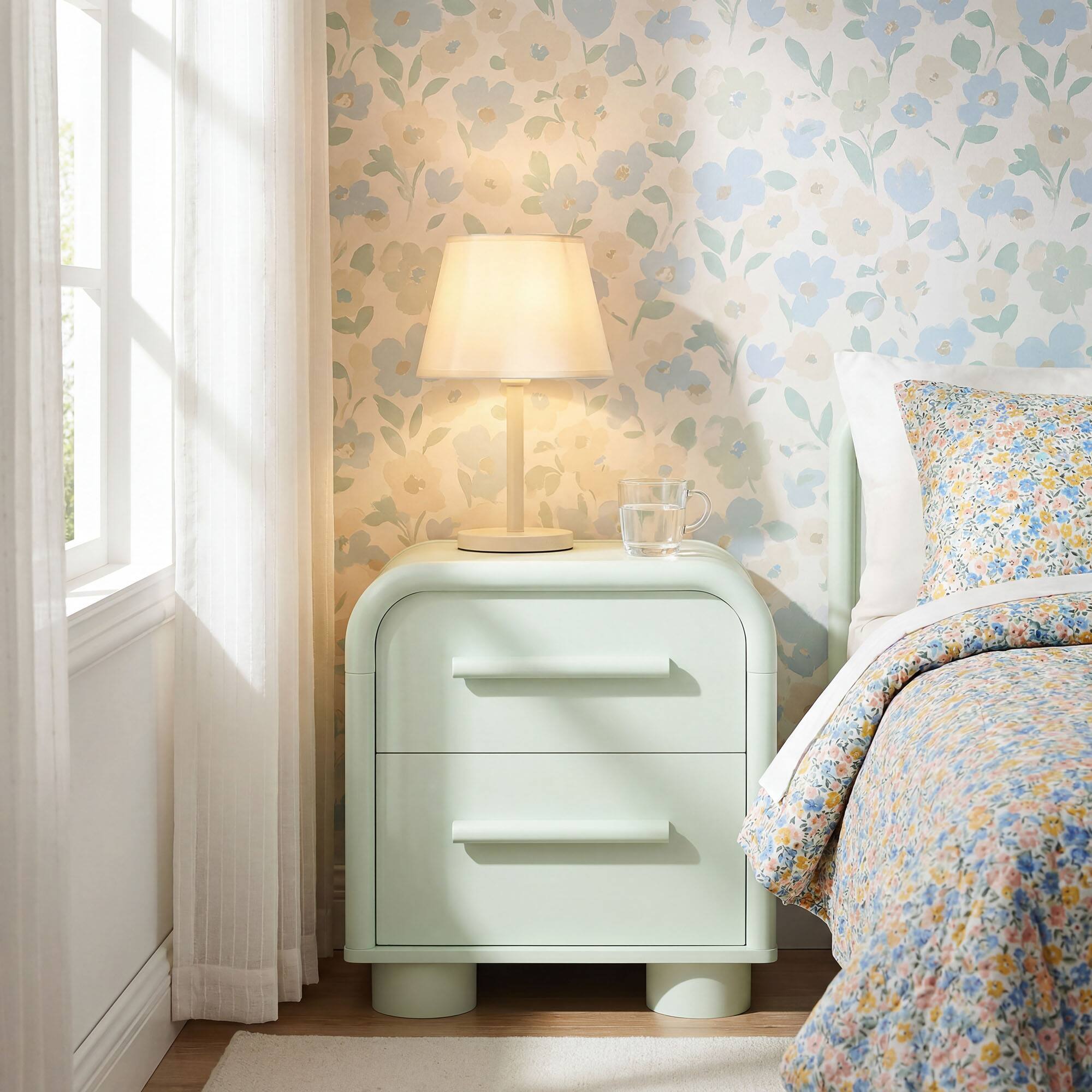 Alt View 1. Modway - Bellamy Curved 2-Drawer Nightstand by Modway - Sage.