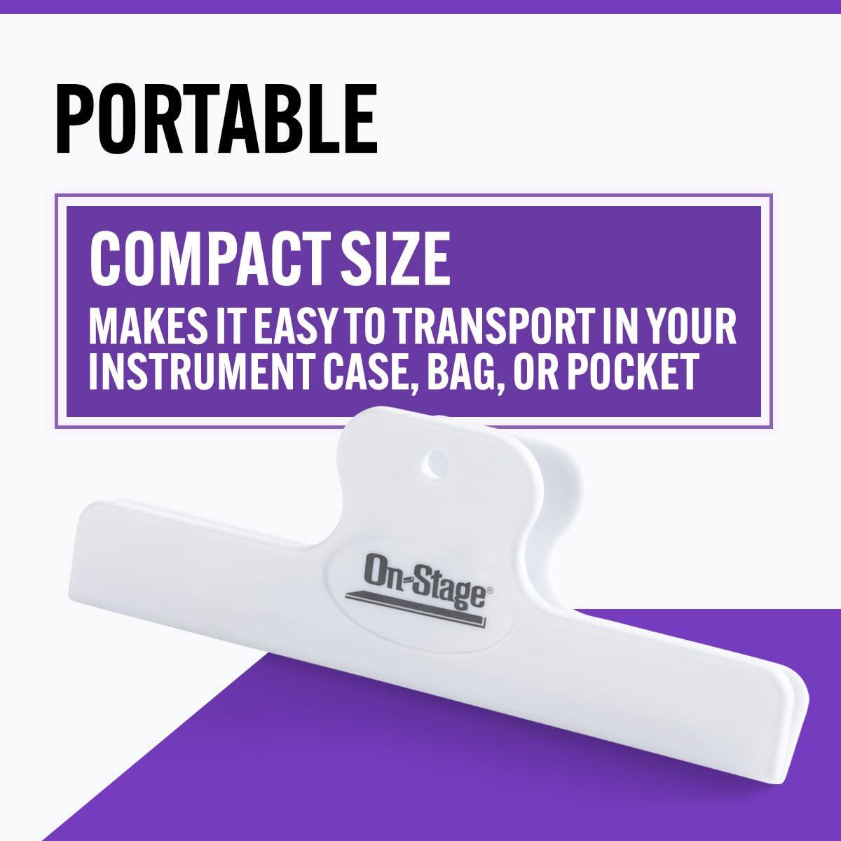 PORTABLE

COMPACT SIZE MAKES IT EASY TO TRANSPORT IN YOUR INSTRUMENT CASE, BAG, OR POCKET

On-Stage