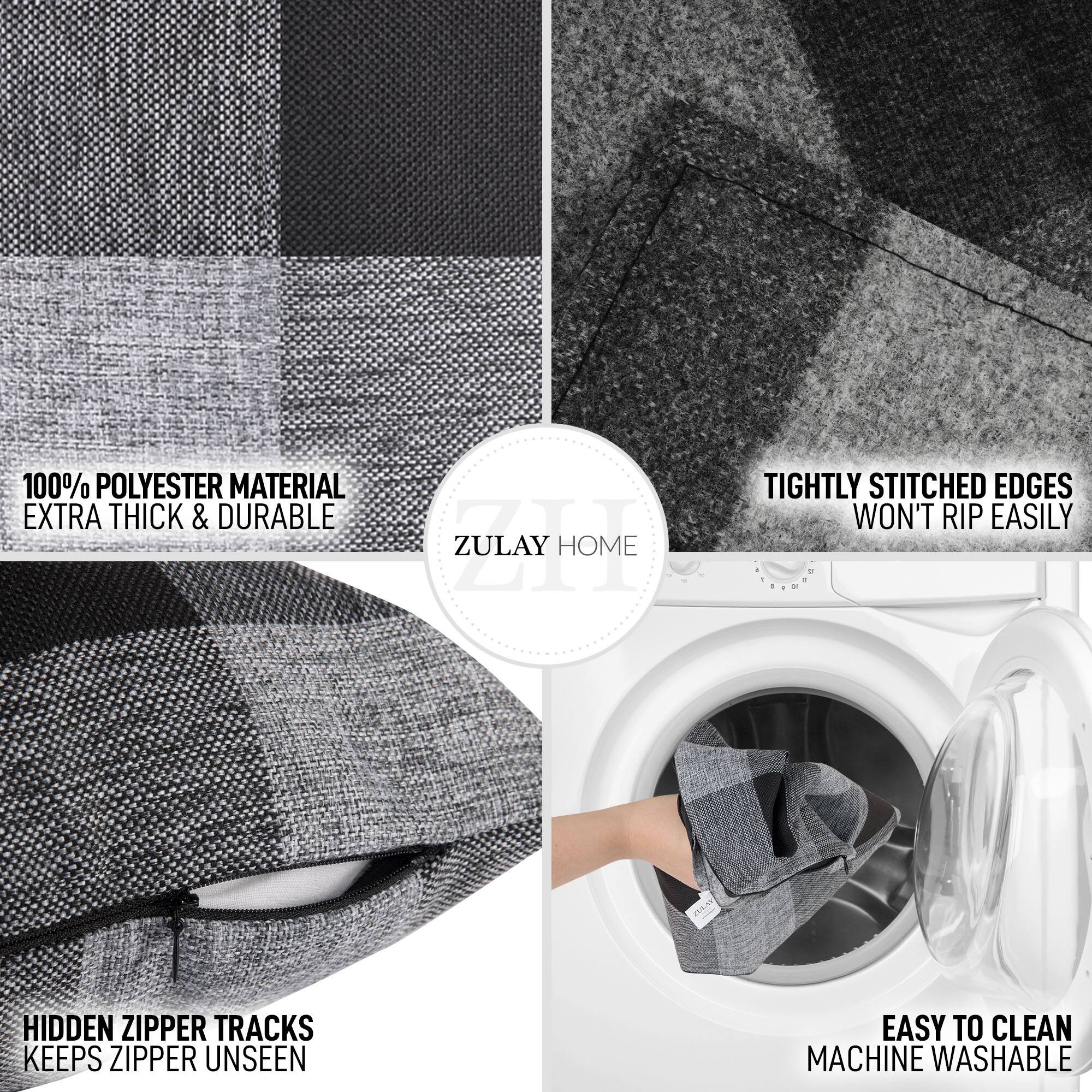 100% Polyester Material  
Extra Thick & Durable  

Tightly Stitched Edges  
Won't Rip Easily  

Hidden Zipper Tracks  
Keeps Zipper Unseen  

Easy to Clean  
Machine Washable