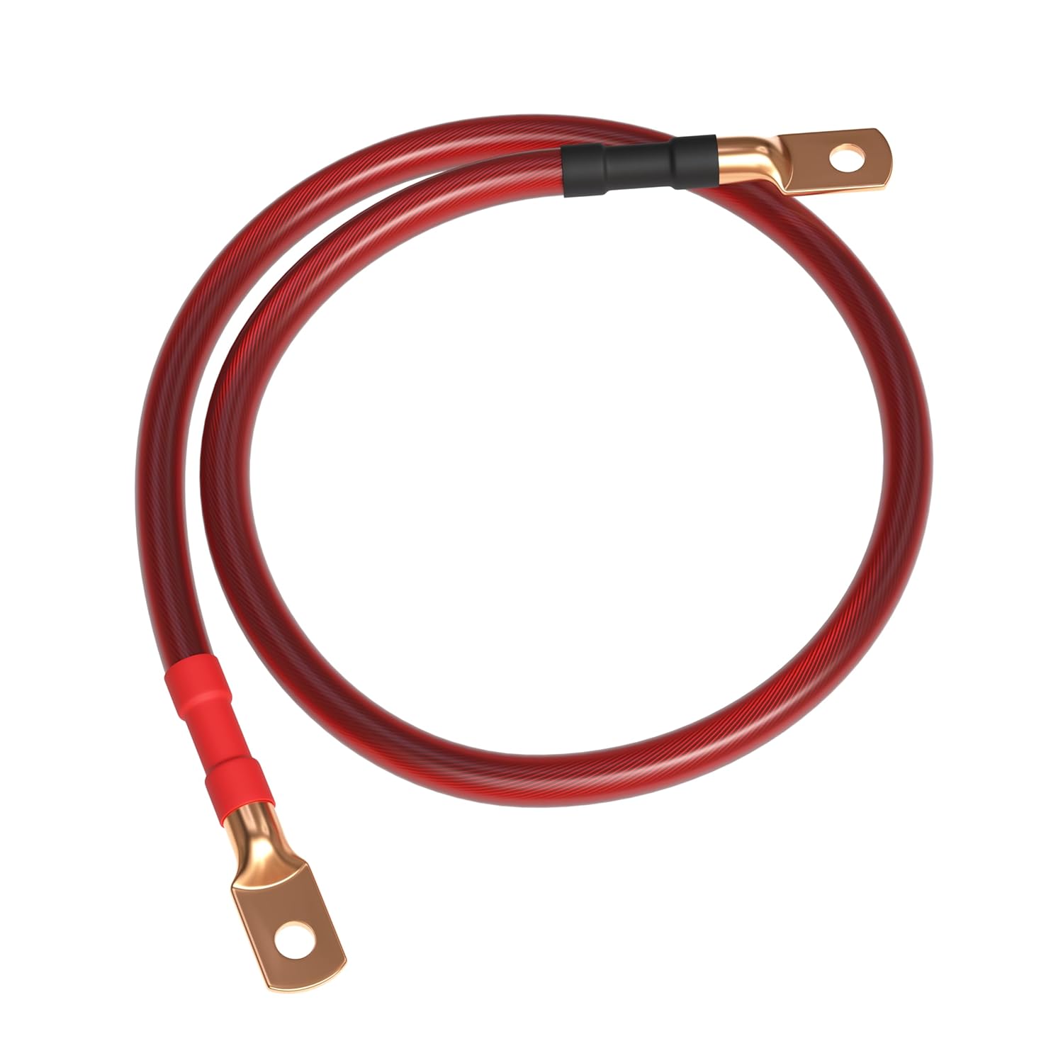 Angle. Cables Direct Online - 8 AWG Copper-Clad Aluminum Automotive Battery Cable 25FT Translucent Red Stranded Power/Ground Wire for Car Audio Amp - Red.