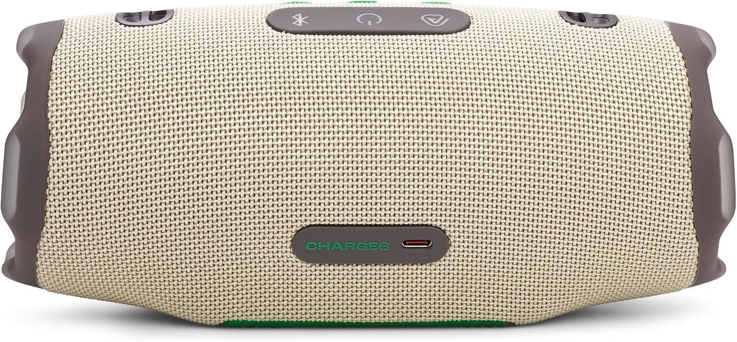 Alt View 2. JBL - Charge 6 Portable Waterproof Bluetooth Speaker with Carrying Case - Sand.
