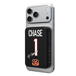 Keyscaper - Ja'Marr Chase Cincinnati Bengals 5000mAh Wireless Magnetic Power Bank - Black