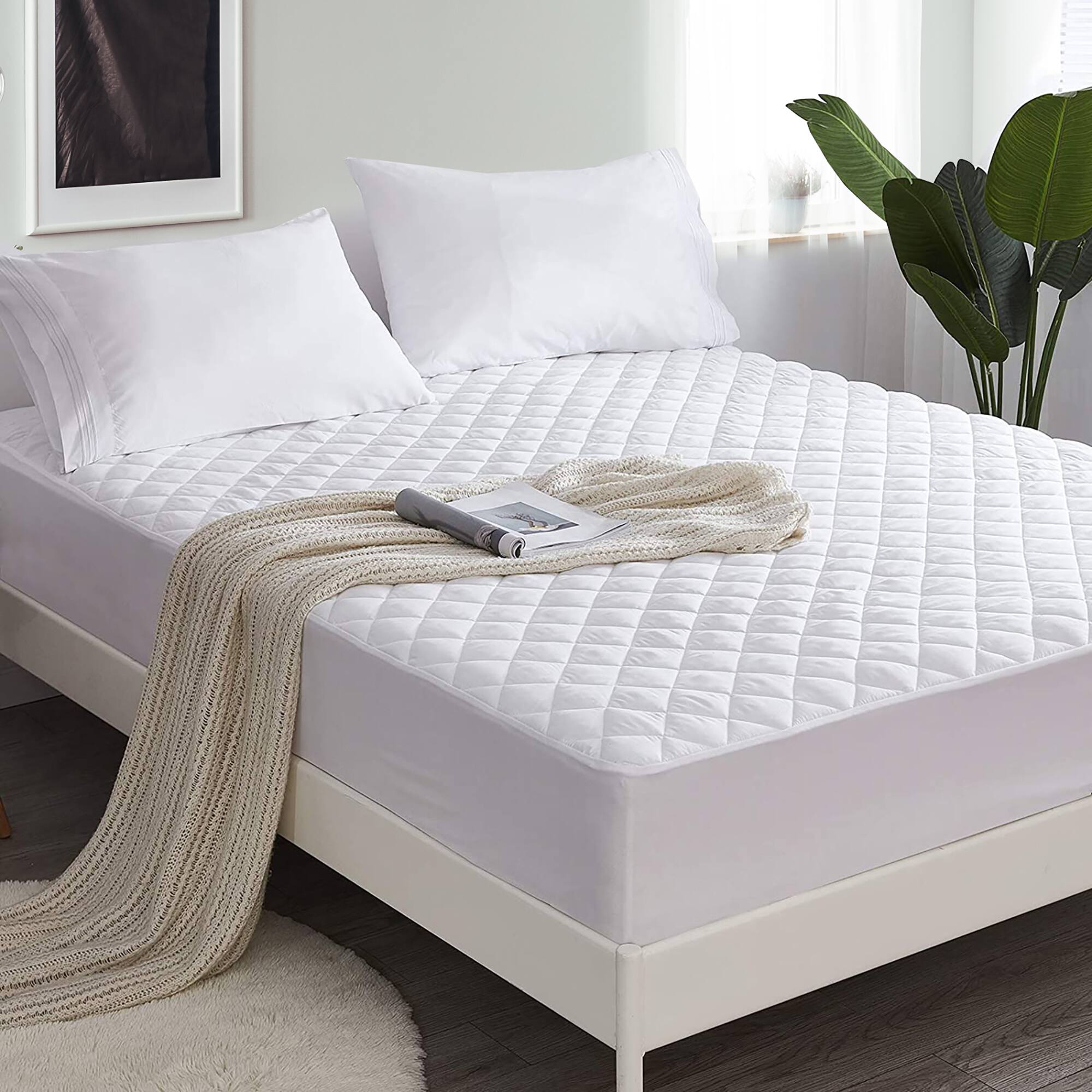 Alt View 12. Costway - Heated Electric Mattress Pad Twin Size with 10 Heating Levels Auto Shut Off - White.