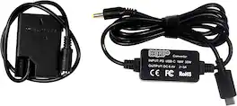 HQRP - USB-C DC Converter for Nikon D3100 D3200 D3300 D3400 D3500 D5100 D5200 D5300 D5500 Coolpix P7000 P7100 P7700 Camera