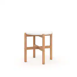 New Classic Furniture - Solstice 19.4 in. Round Wood End Table with Terazzo Top - Brown