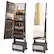 Front. Costway - Jewelry Cabinet Armoire Full-Length Mirror Lockable with 3-Color LED Lights Coffee - Coffee.