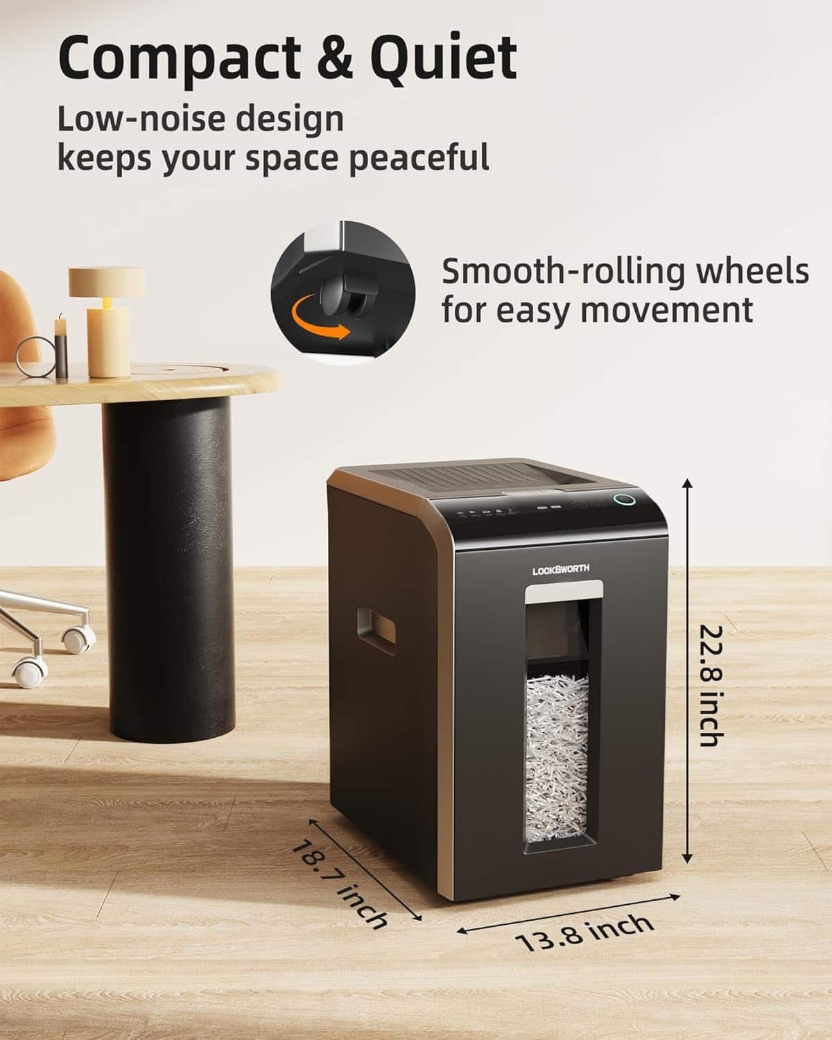 Locksworth 200 sheet Micro Cut Paper Shredder 8.5 Gallon Capacity