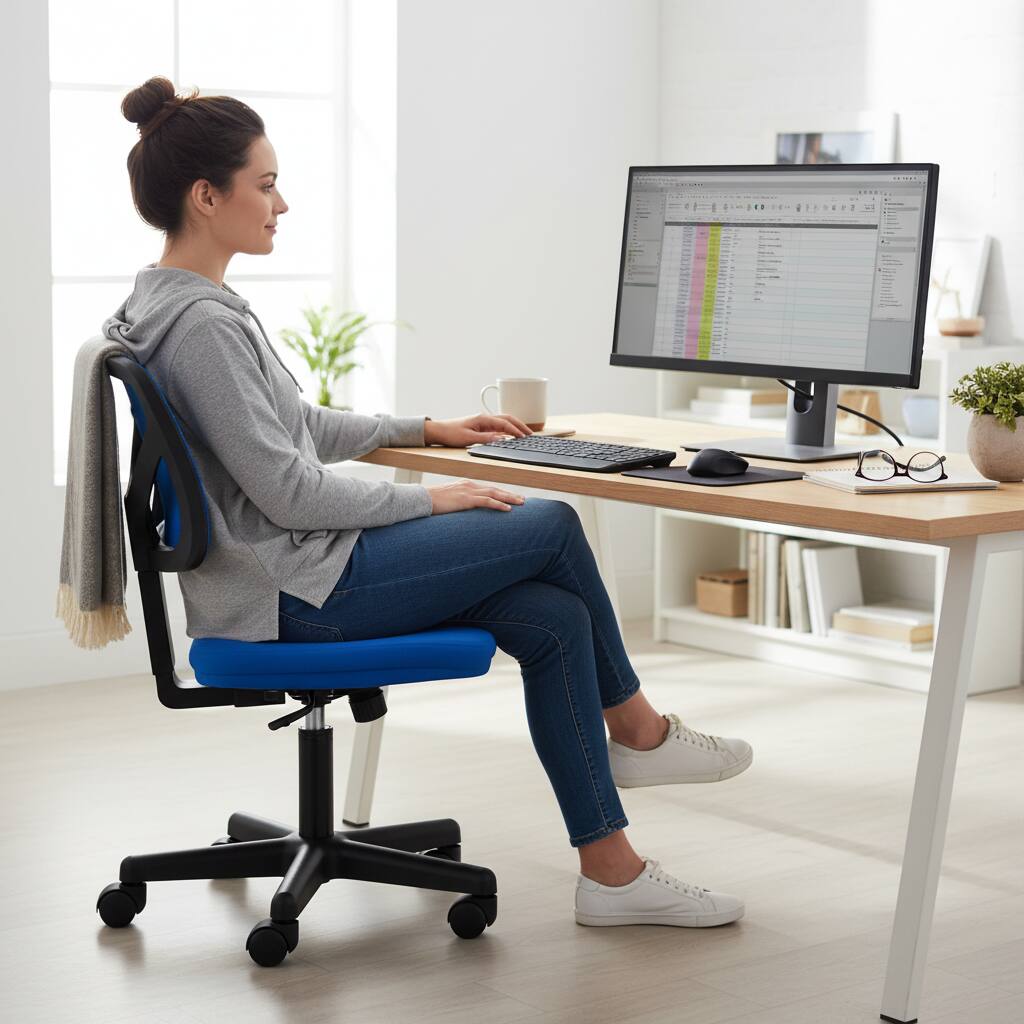 Alt View 6. AOITUN - Blue Armless Mesh Office Chair, Ergonomic Computer Desk Chair with Lumbar Support, Adjustable Swivel Task Chair - Blue.