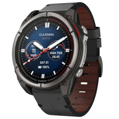StrapsCo - Italian Leather Strap QuickFit 26 Watch Band For Garmin Quatix 8 – 51mm - Charcoal