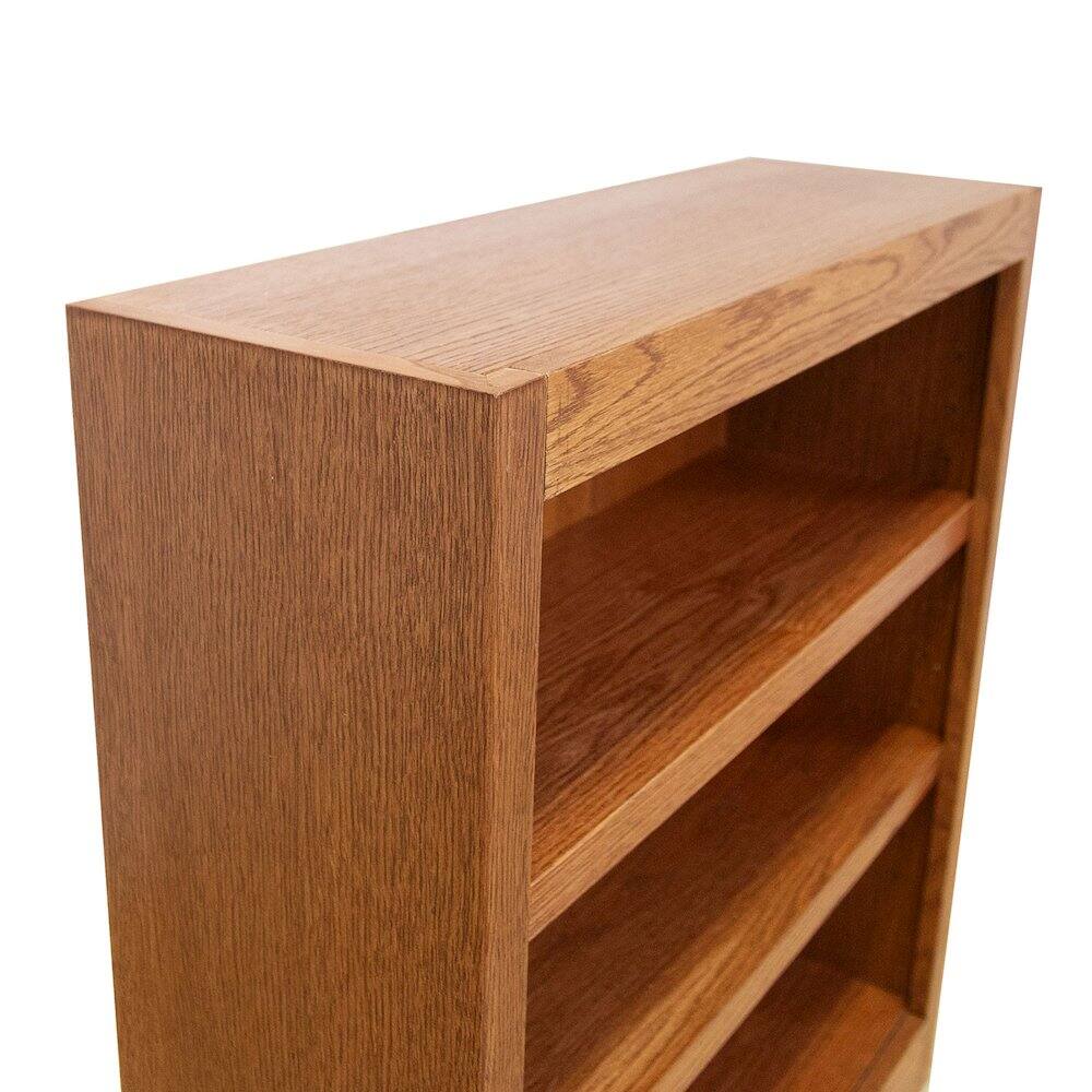 Left. Concepts in Wood - Single Wide Bookcase 3 Shelves Dry Oak Finish - Brown.