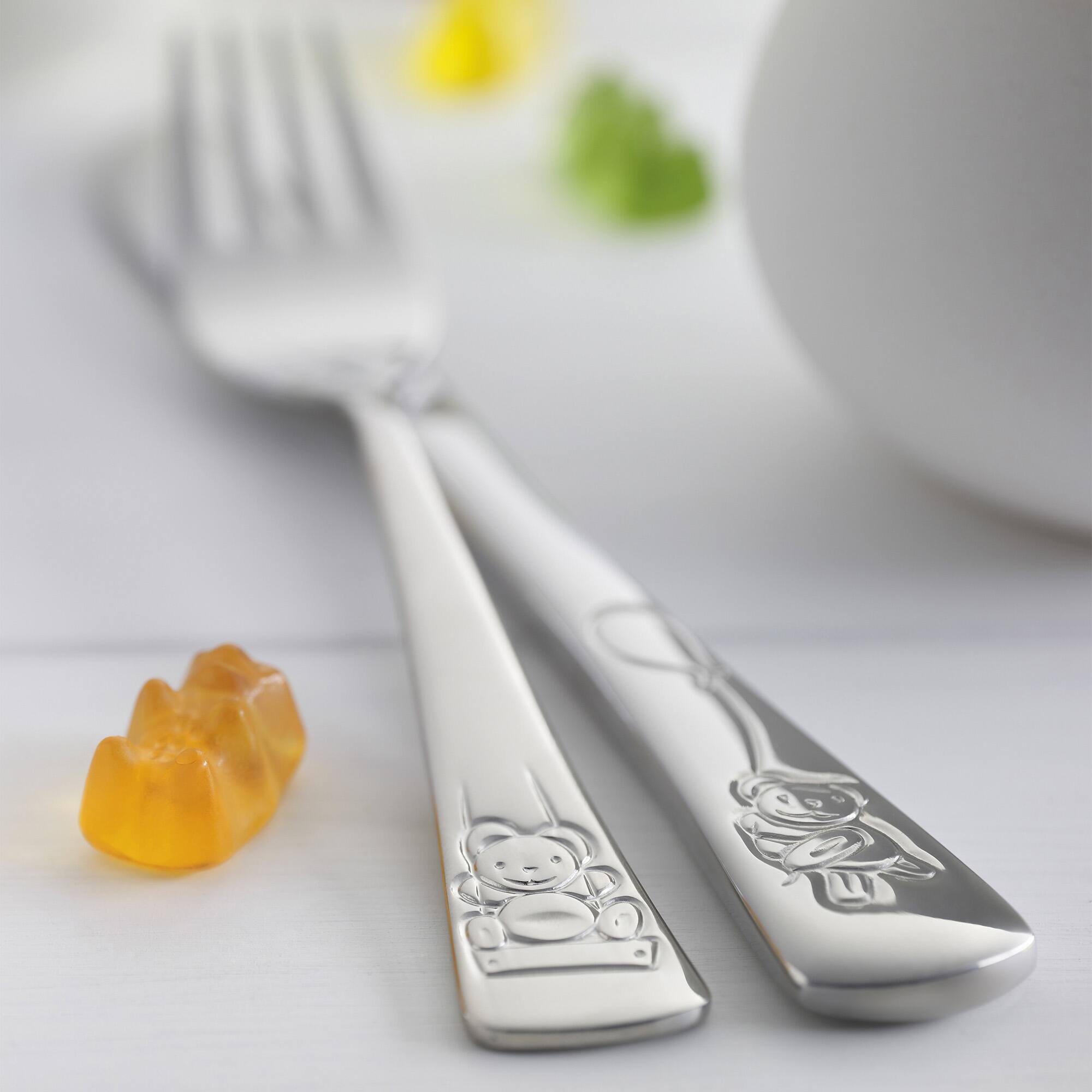 Alt View 6. ZWILLING - ZWILLING TWIN Kids Teddy 4-pc 18/10 Stainless Steel Flatware Set - Stainless Steel.
