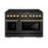 Front. ZLINE - 48 in. Wide 8 Burner Autograph 6.7 cu. ft. Freestanding Paramount Dual Fuel Range and Bronze Accents - Black Satin Stainless Steel.