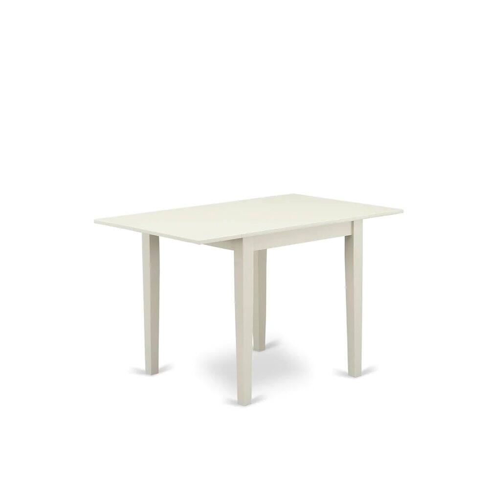 Left. East West Furniture - Dining Room Set Linen White - Brown.