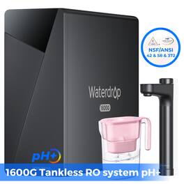 Waterdrop - X16 Reverse Osmosis System Extra WD-PT-05P Water Filter Pitcher - Black