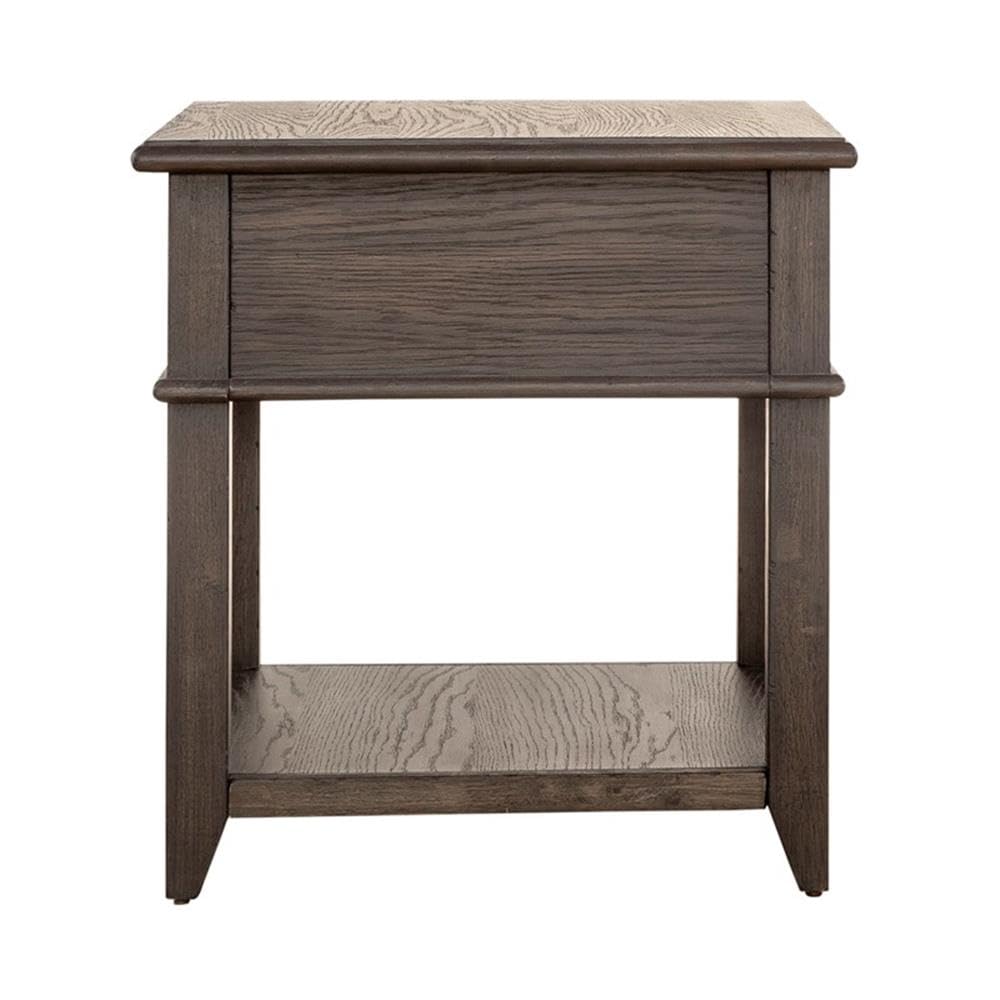 Alt View 1. Liberty Furniture Industries - Mill Creek Drawer End Table in Peppercorn - Brown.