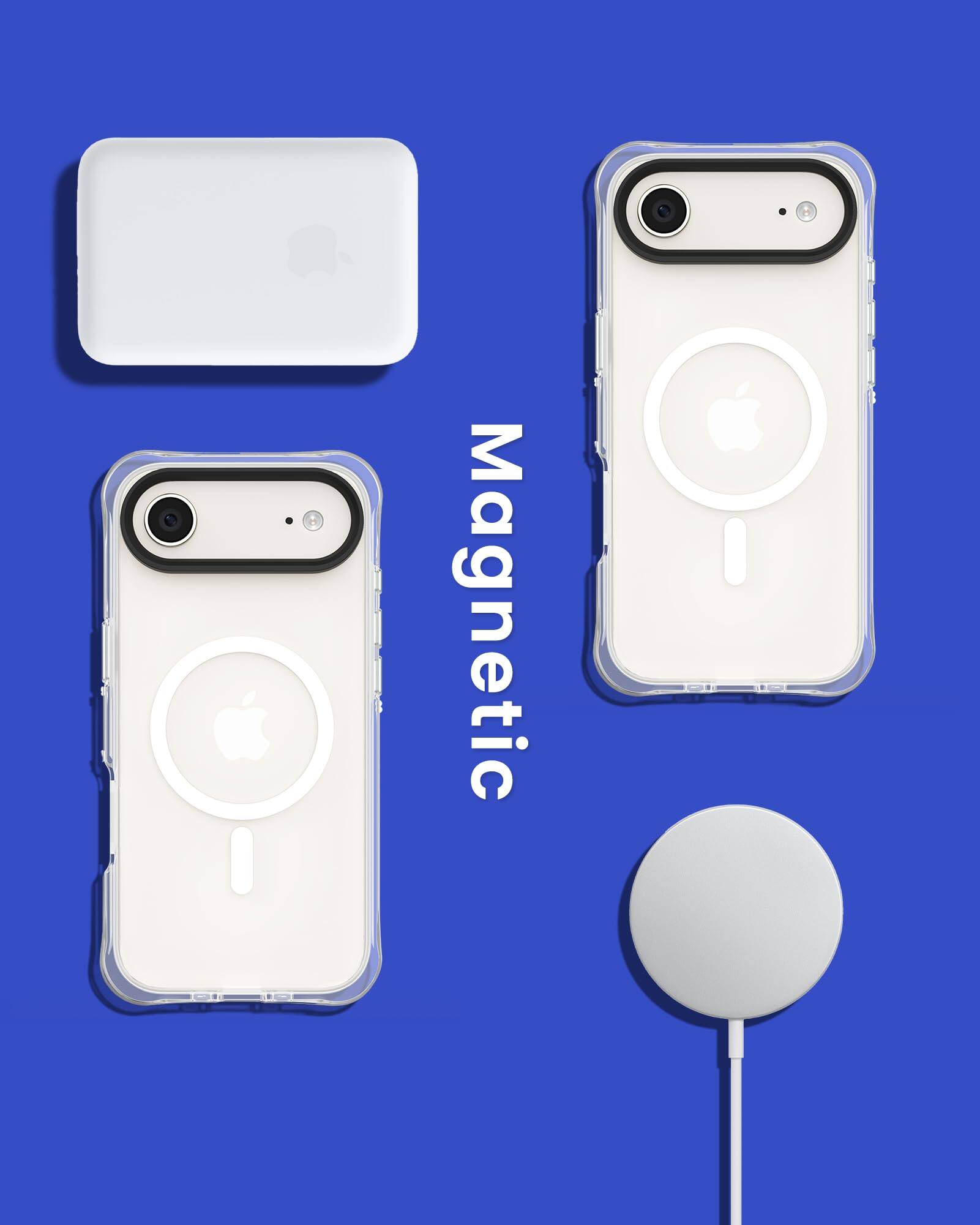 Alt View 6. Ornarto - ORNARTO Air Case for iPhone Air Clear with MagSafe | Camera Control Button | Built-in Air Phone Cover-White - White.