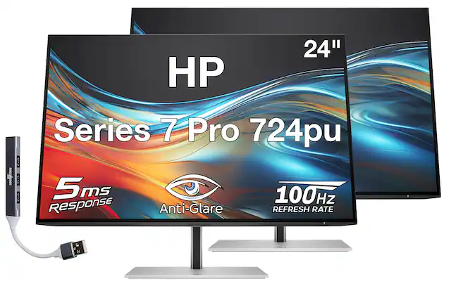 I DOOKGETORMI Pn 24" HP Series 7 Pro 724pu 5ms 100Hz REFRESH RATE Anti-Glare